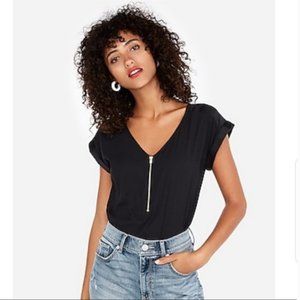 Express SILKY ZIP FRONT GRAMERCY TEE